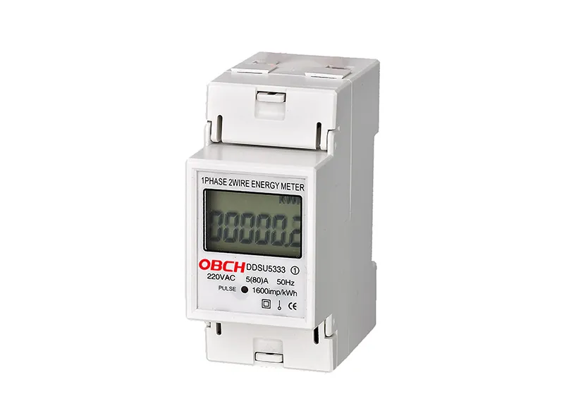 DIN Rail 2P single phase watt hour meter 80A