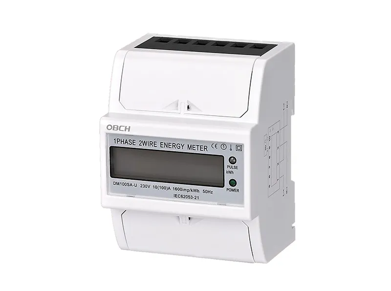 /DIN Rail Single Phase 4P electronic Energy meter 60A